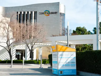 Vote by Mail (VBM) Drop Box at the Cerritos Civic Center