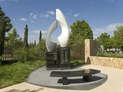 Cerritos Air Disaster Memorial sculpture, located in the Cerritos Sculpture Garden